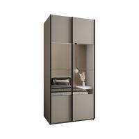 SCHWEBETÜRENSCHRANK 245,5/110/64 2-türig - Kaschmir/Schwarz, Holz/Metall (110/245/64cm) - Abiks Möbel