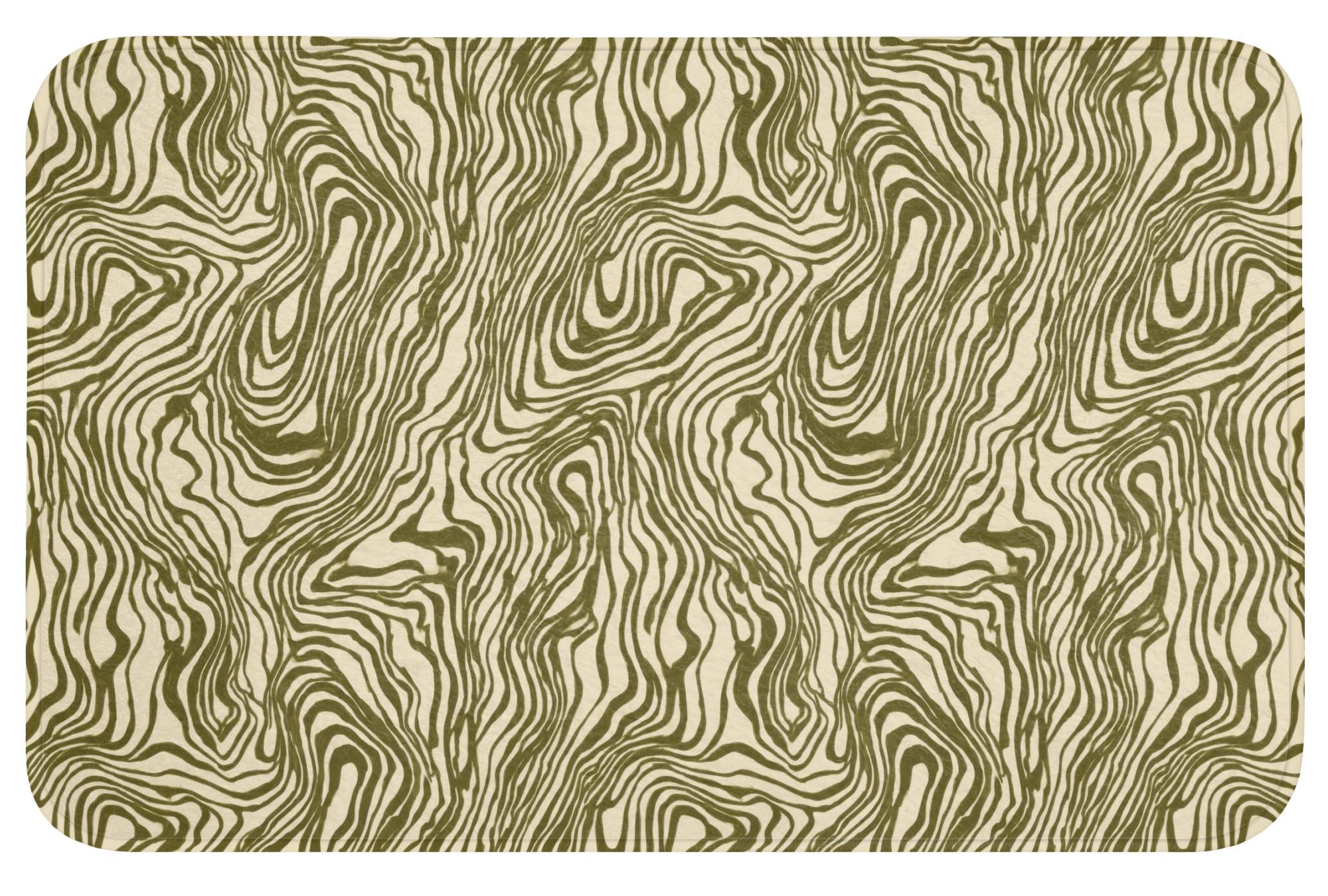 BADEMATTE Abstrakt - Marmor - Grün Badvorleger 80x50 cm - Dunkelgrün, Textil (80/50cm) - OnlyWow