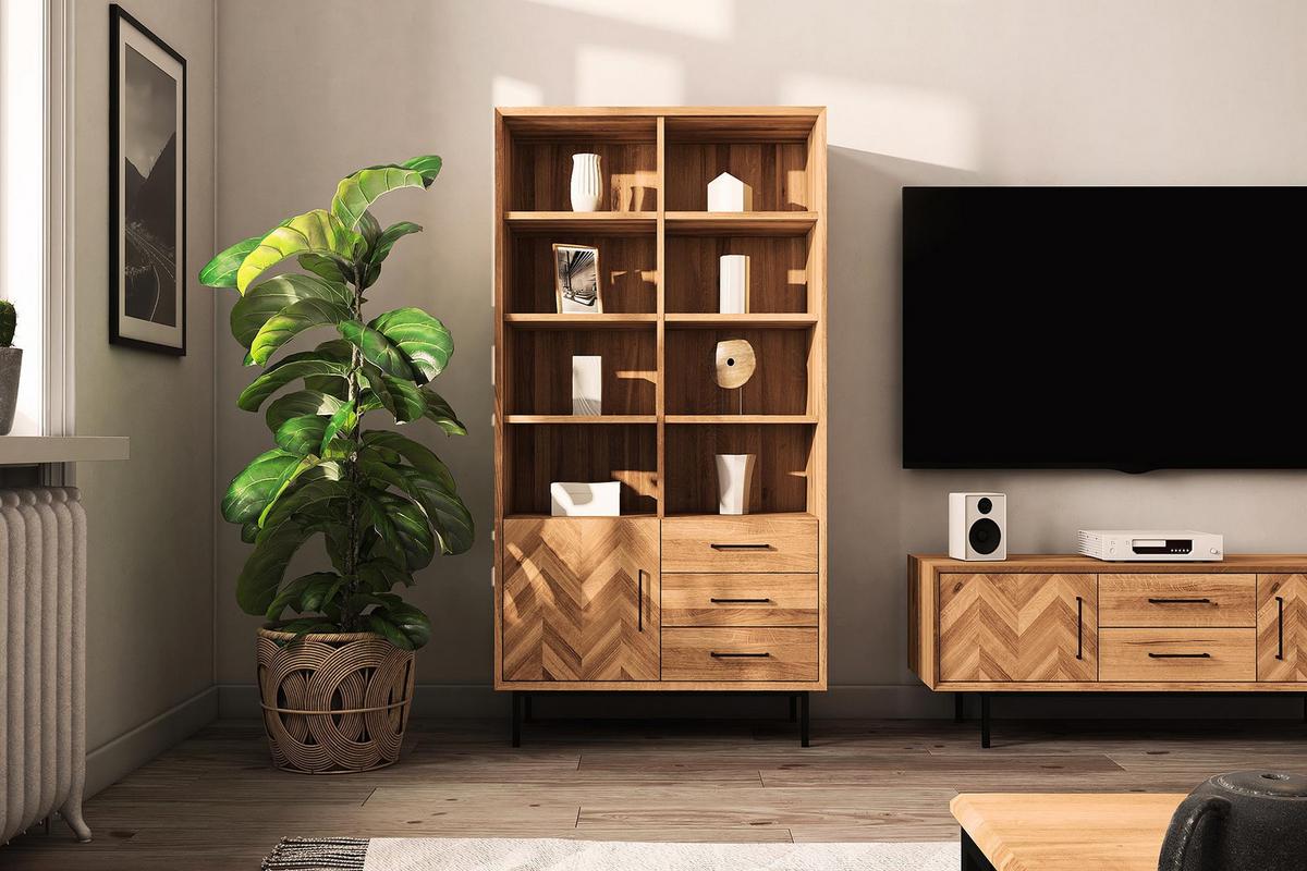BÜCHERREGAL LEON 97x45 Wildeiche - Wildeiche, Holz (97/176/45cm) - byoak