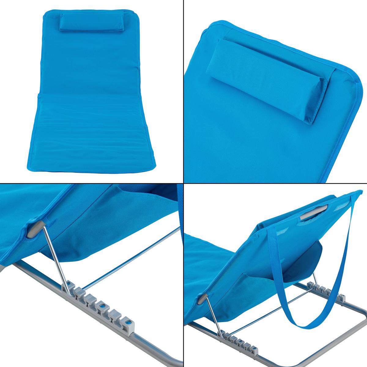 STRANDMATTEN-SET 2 TLG. Cellorigo - Blau, Textil/Metall (160/42/49cm) - [en.casa]