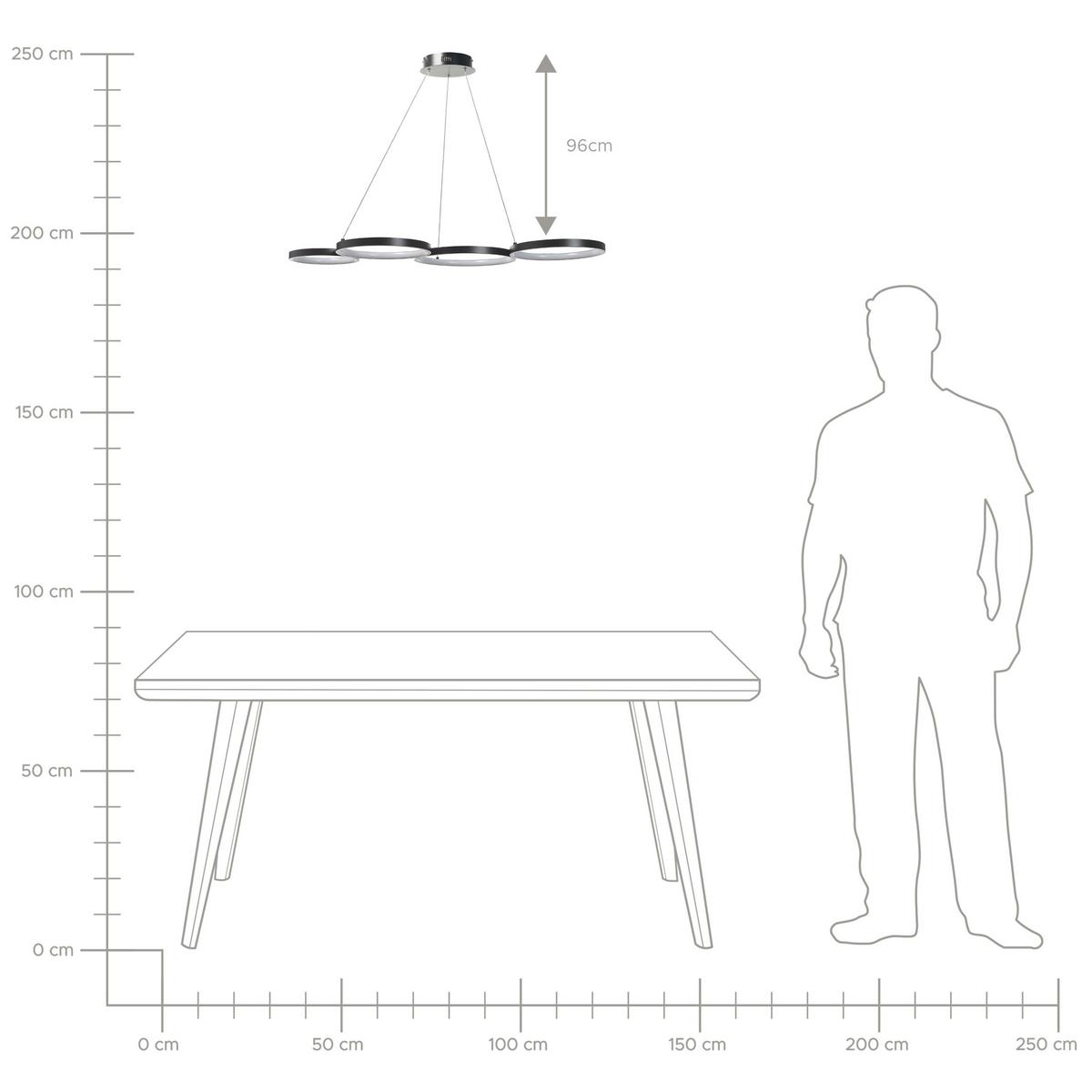 HÄNGELEUCHTE Pibor 45/88/100 cm - (45/88/100cm) - Beliani