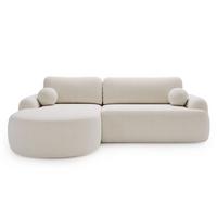 ECKSOFA Aurio weiß Links - Weiß, Holz/Textil (177/261cm) - Graingold