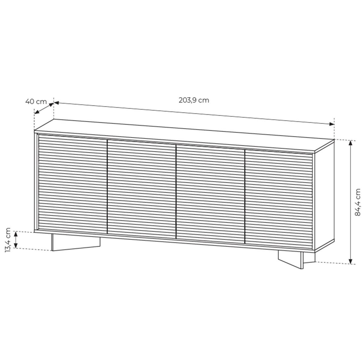 SIDEBOARD Semi 203 cm - Beige/Cappuccino, Holzwerkstoff (203.9/84.4/40cm) - Selsey