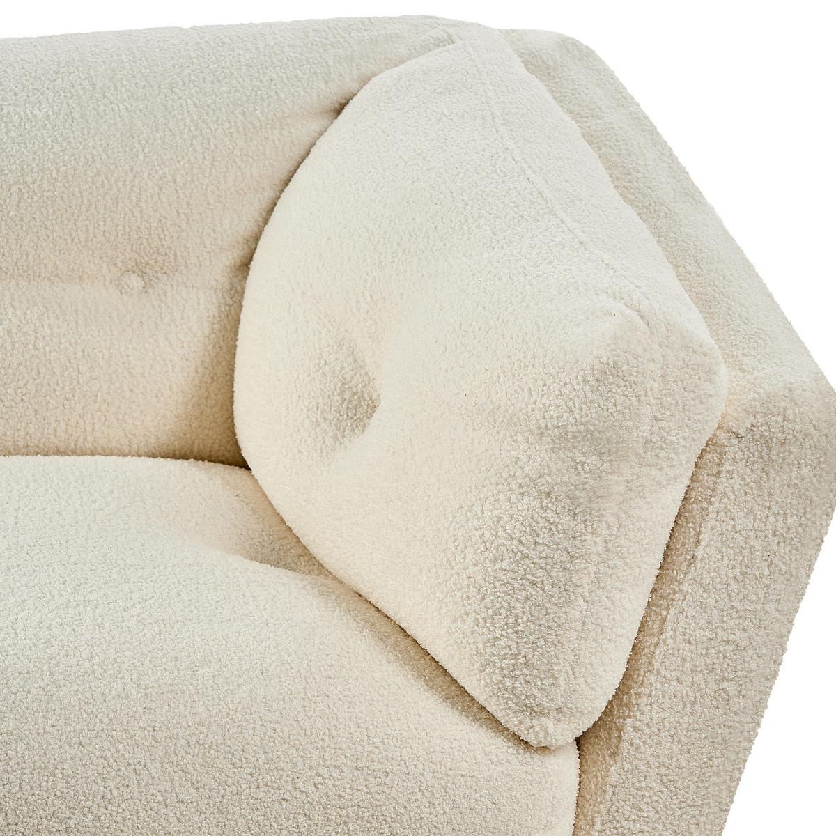 3-SITZER-SOFA Bouclé Weiß Lenvik - Weiß, Textil (210/75/90cm) - Beliani