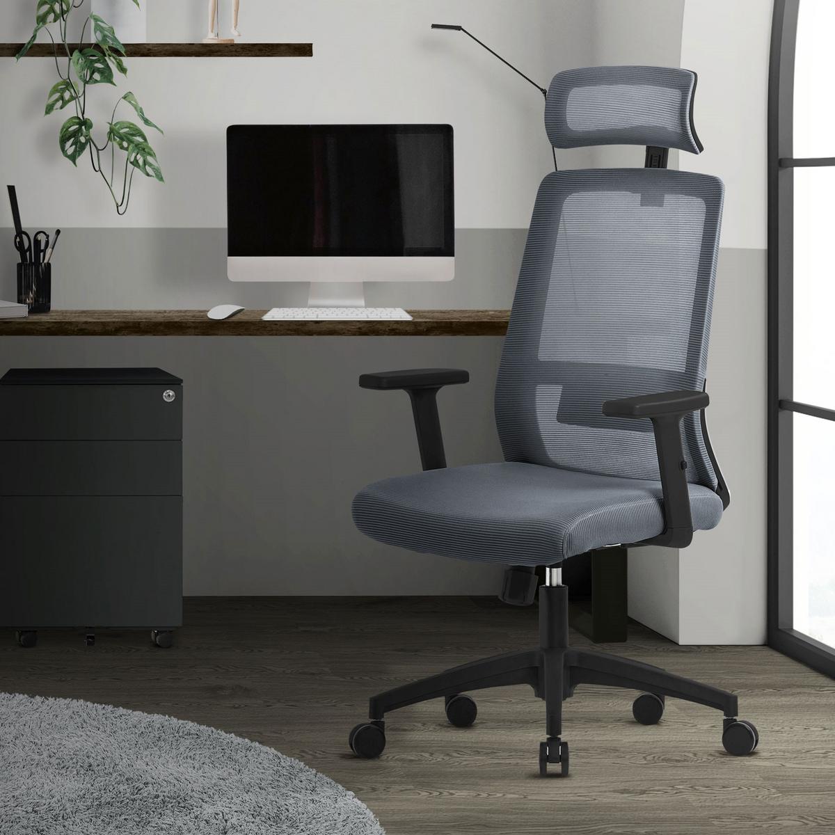 BÜROSTUHL Grau - Grau, Kunststoff (66/123/68cm) - ML-DESIGN