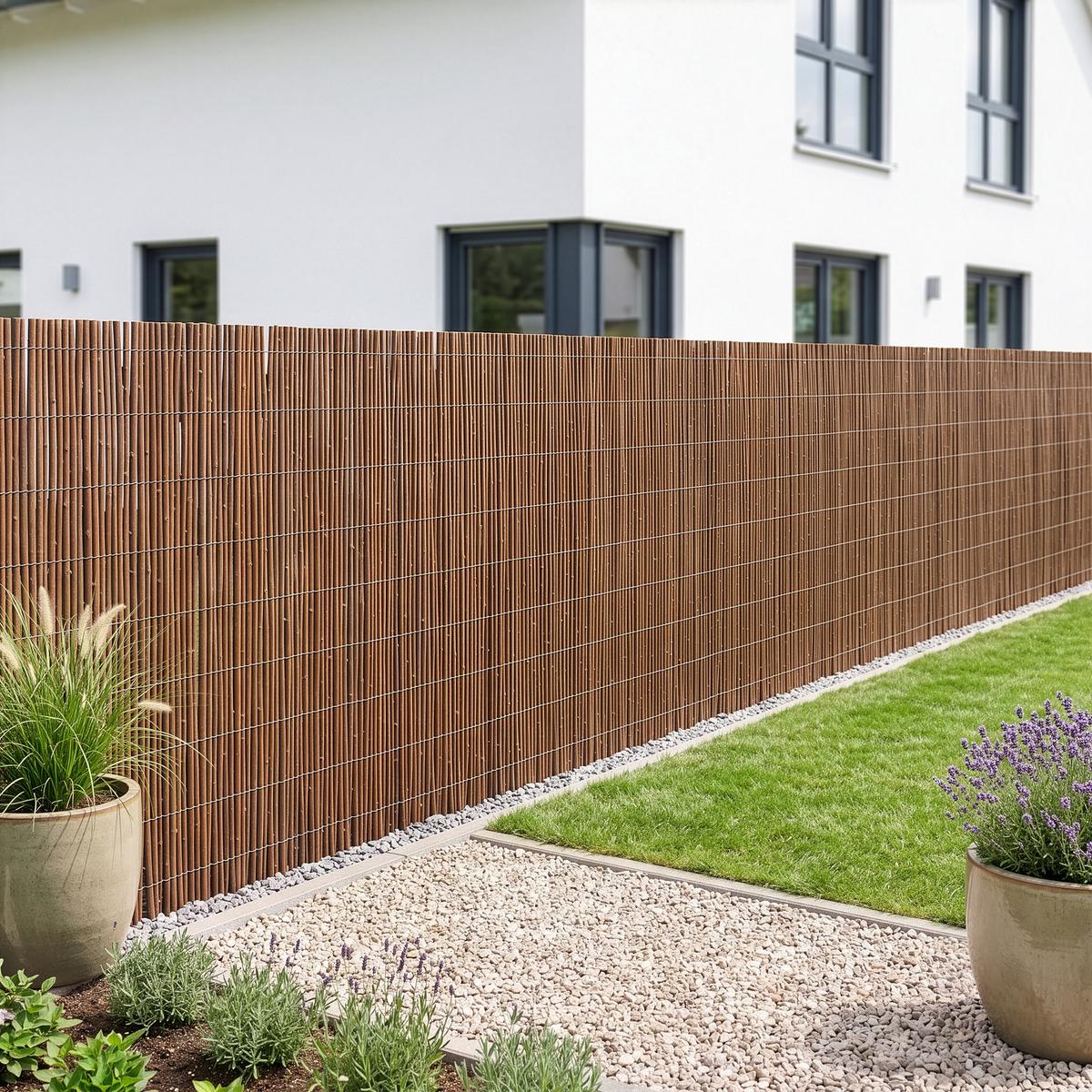 WEIDENZAUN Hyssna - Dunkelbraun, Naturmaterialen (100cm) - casa.pro