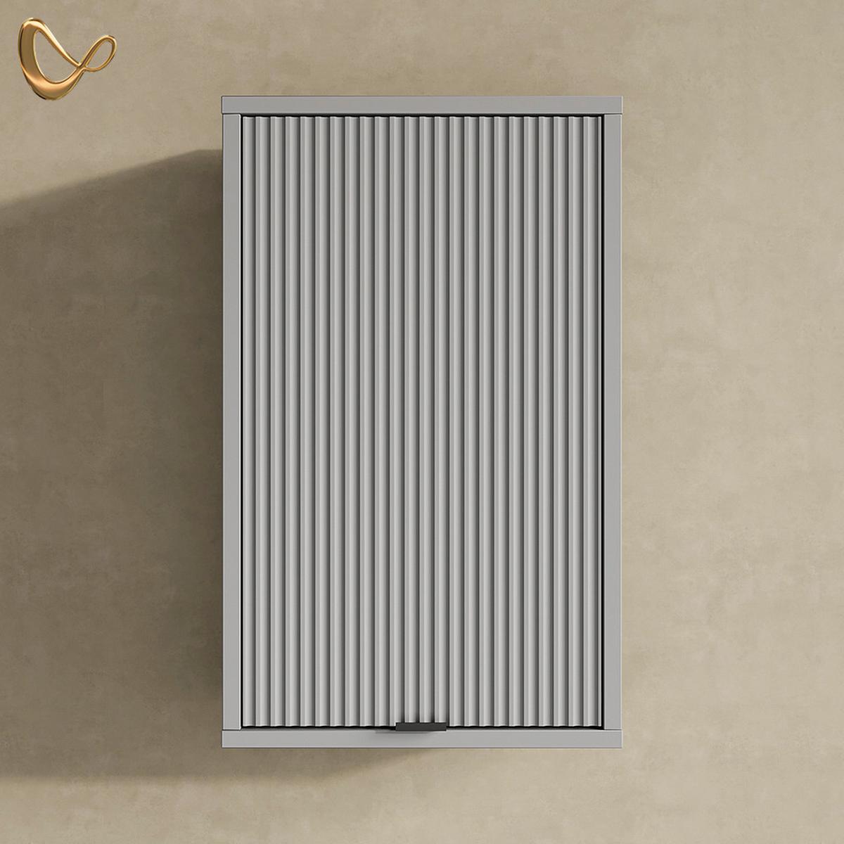 BADEZIMMER ATERNO Grau 40 x 65 cm mit 2 Regalböden - Grau, Holzwerkstoff (40/65/22.1cm) - Livinity®
