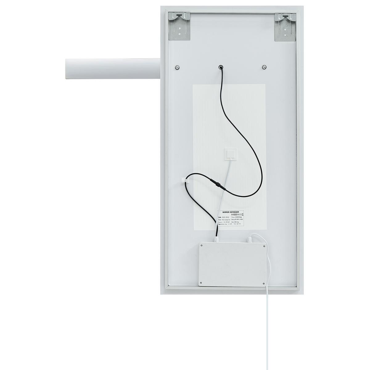 LED-BADEZIMMER-SPIEGEL 83/100 cm Silber Maux - Silberfarben, Glas (83/100/5cm) - Beliani
