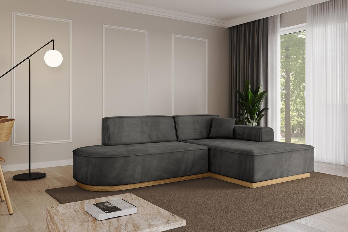 ECKSOFA Ottomane Rechts IREA-L1-v2 - 232x165x80 cm Ecru - Anthrazit, Holzwerkstoff/Textil (232/165cm) - ALTDECOR