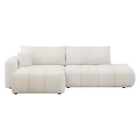 ECKSOFA Furyn O Boucle, Seite: Links - Creme/Schwarz, Holzwerkstoff/Kunststoff (262/145cm) - MIRJAN24