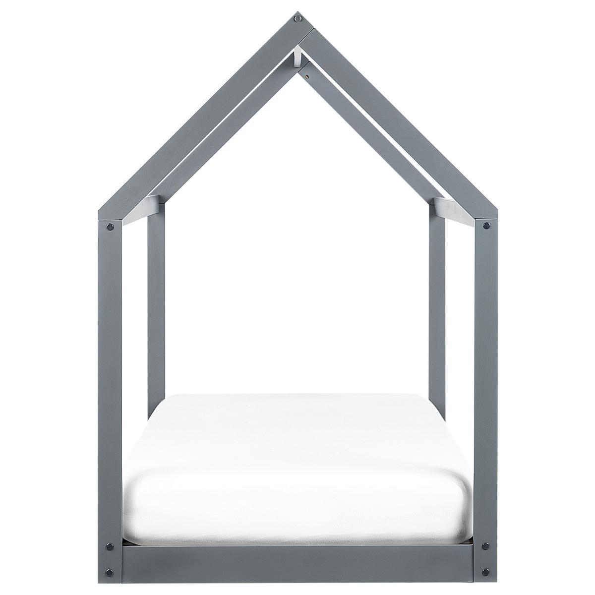 KINDER-HAUSBETT Grau 90-200 cm Tosse - Grau, Holz (90/200cm) - Beliani