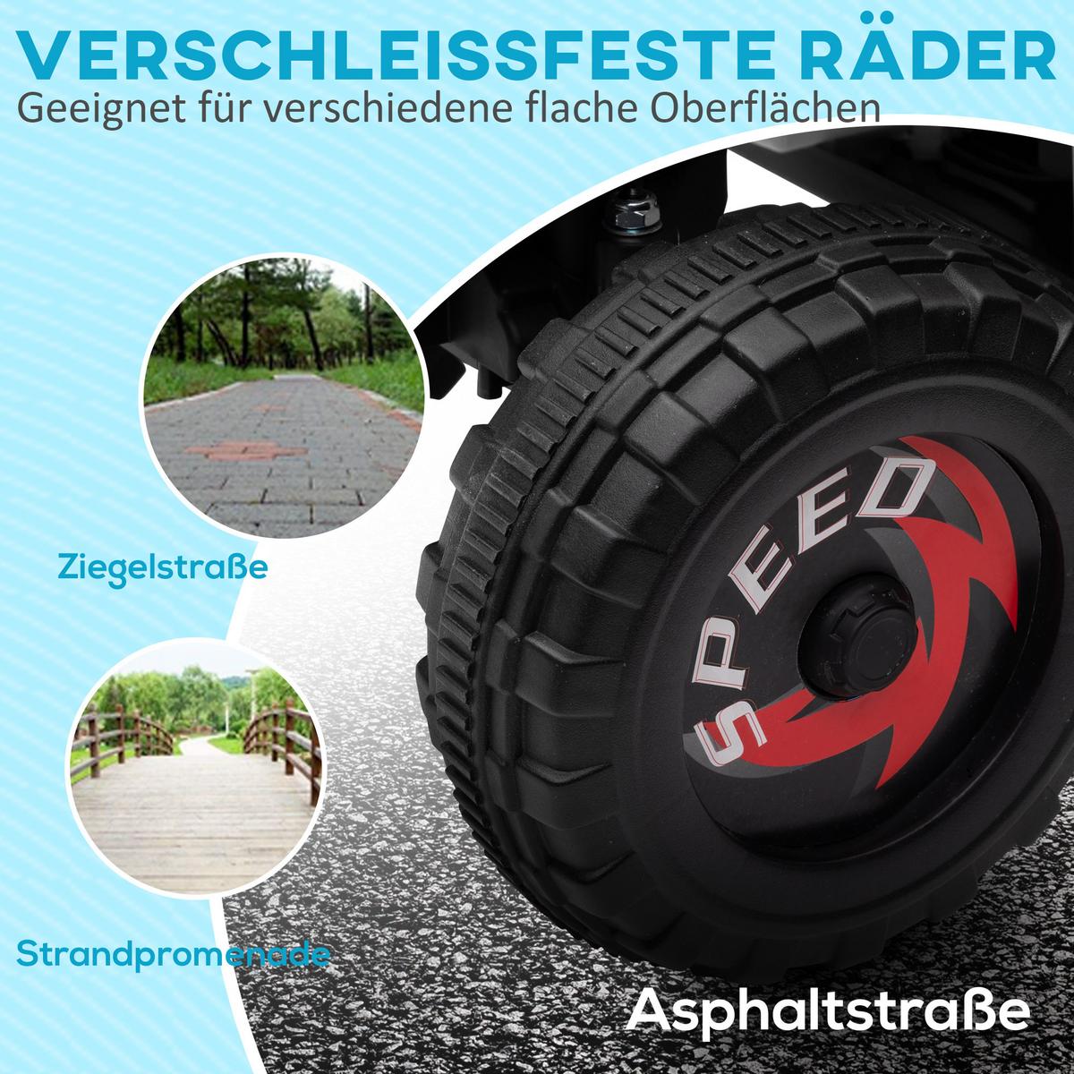 ELEKTRO Kinderquad, Mini Elektroquad mit Vorwärts-, Rückwärtsfunktion, Weiß - Weiß, Metall (70/41.5/48.5cm) - HOMCOM