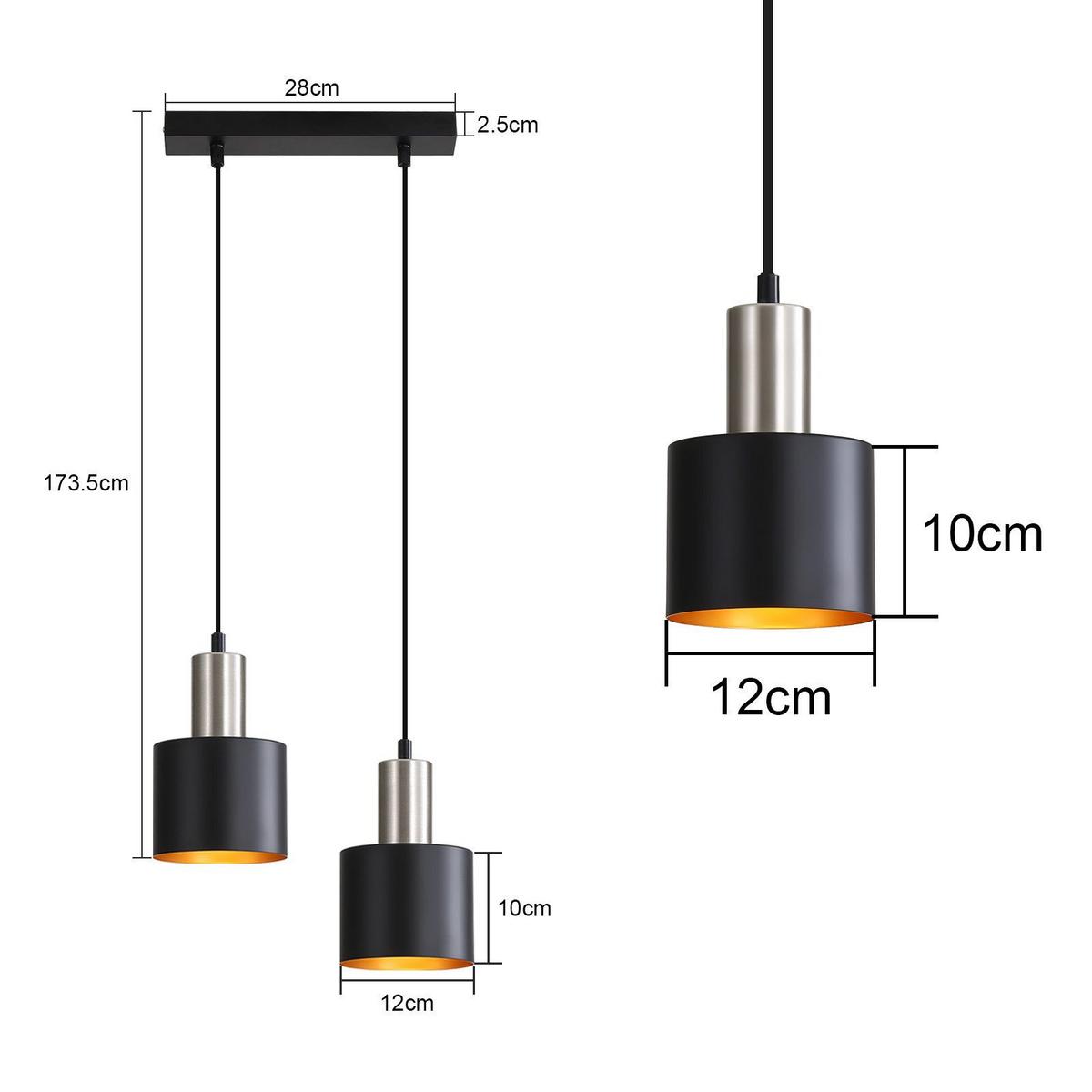 PENDELLEUCHTE Iris 30/30/173.5 cm - Schwarz, Metall (30/30/173.5cm) - ZMH