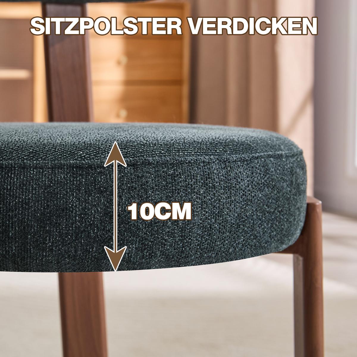 ESSZIMMERSTUHL 4ER-SET aus Stoff in Schwarz, mit ergonomischer Bügellehne - Schwarz, Textil (51.5/79/57cm) - Urban Meuble