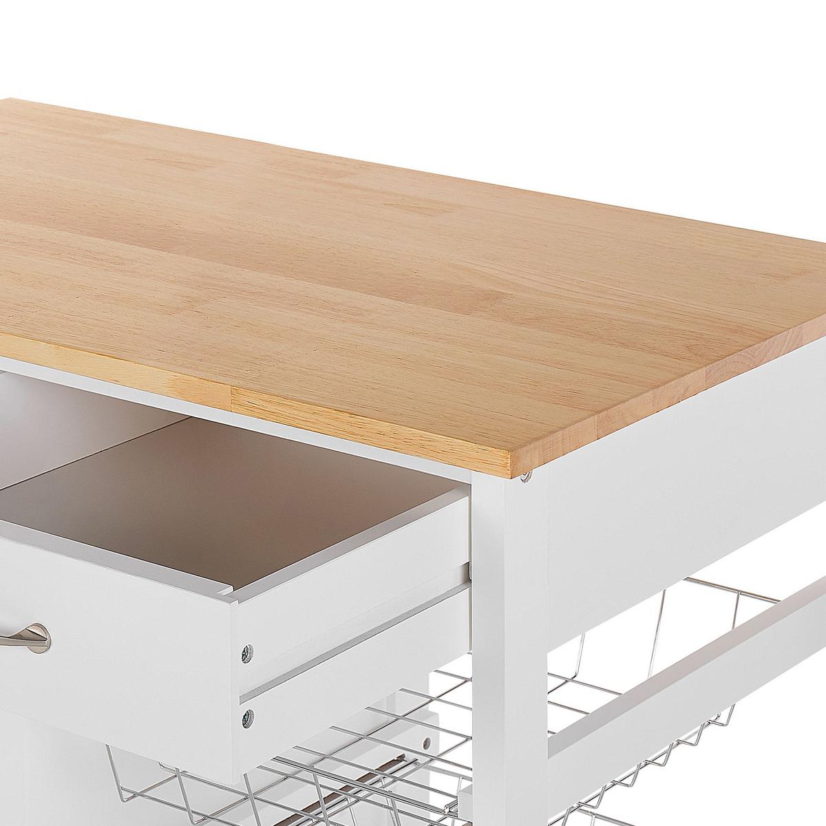 SERVIERWAGEN Weiß Boves - Weiß/Braun, Holzwerkstoff/Kunststoff (76/88/48cm) - Beliani