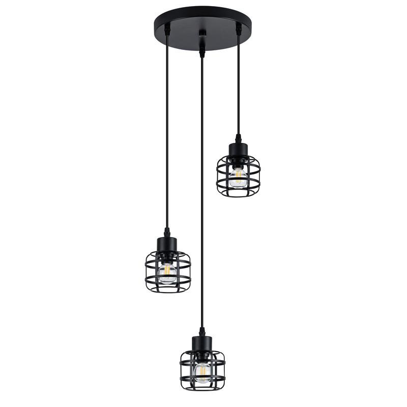 PENDELLEUCHTE BARNETT Ⅲ 24/24/140 cm - Schwarz, Metall (24/24/140cm) - Nettlife