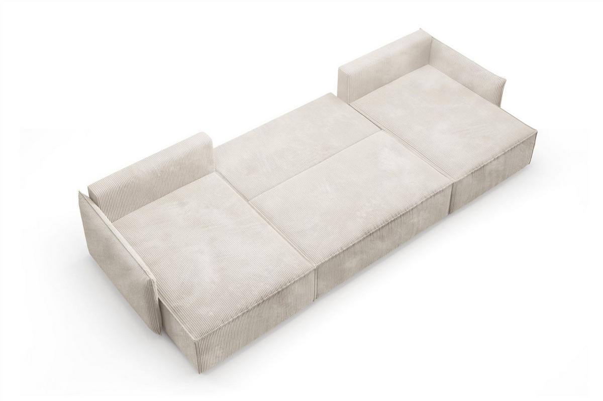 WOHNLANDSCHAFT Minea - Beige, Holzwerkstoff/Textil (362/70/153cm) - Fun Möbel