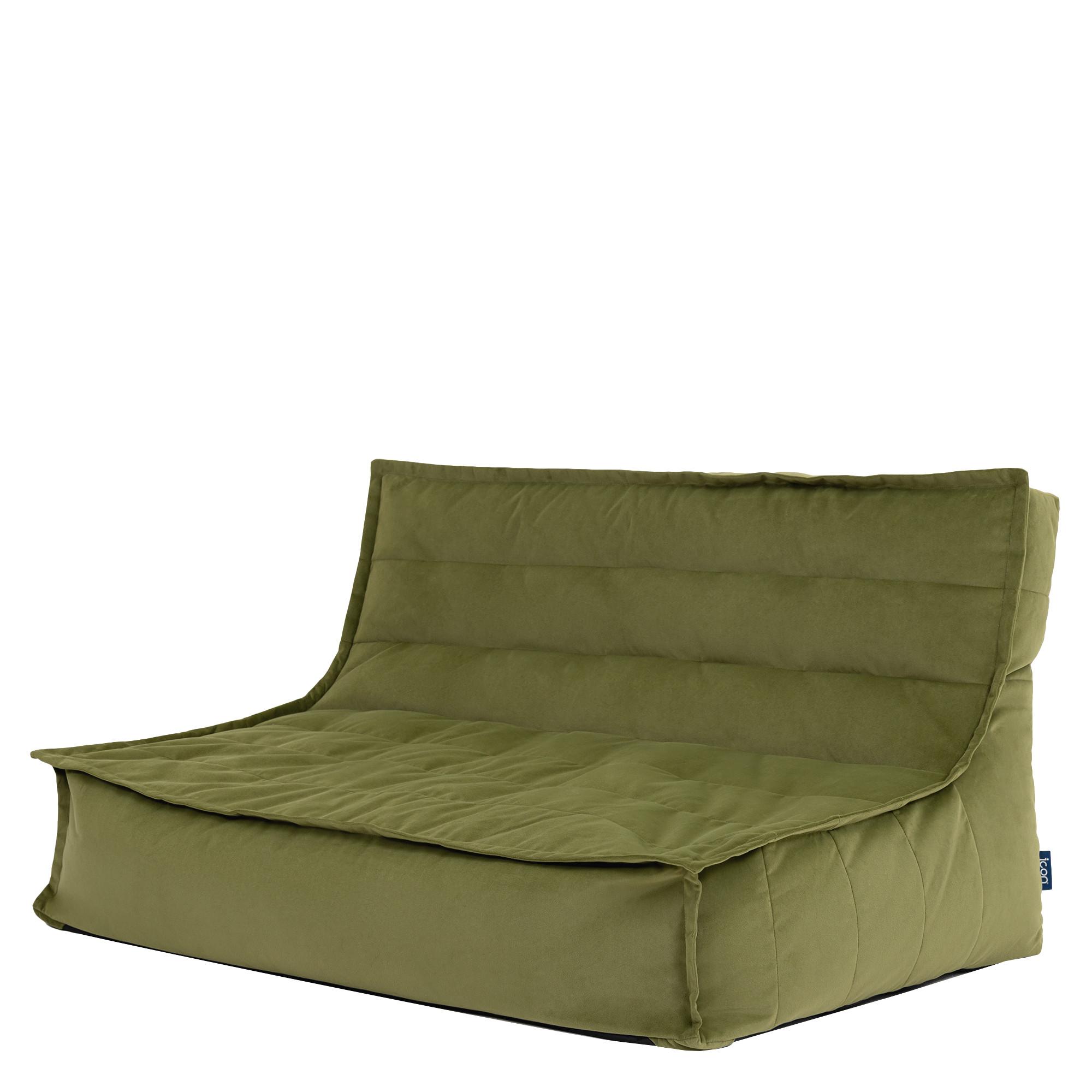 SITZSACK Sofa Skandi, Samt - Dunkelgrün, Textil (140/72/100cm) - icon