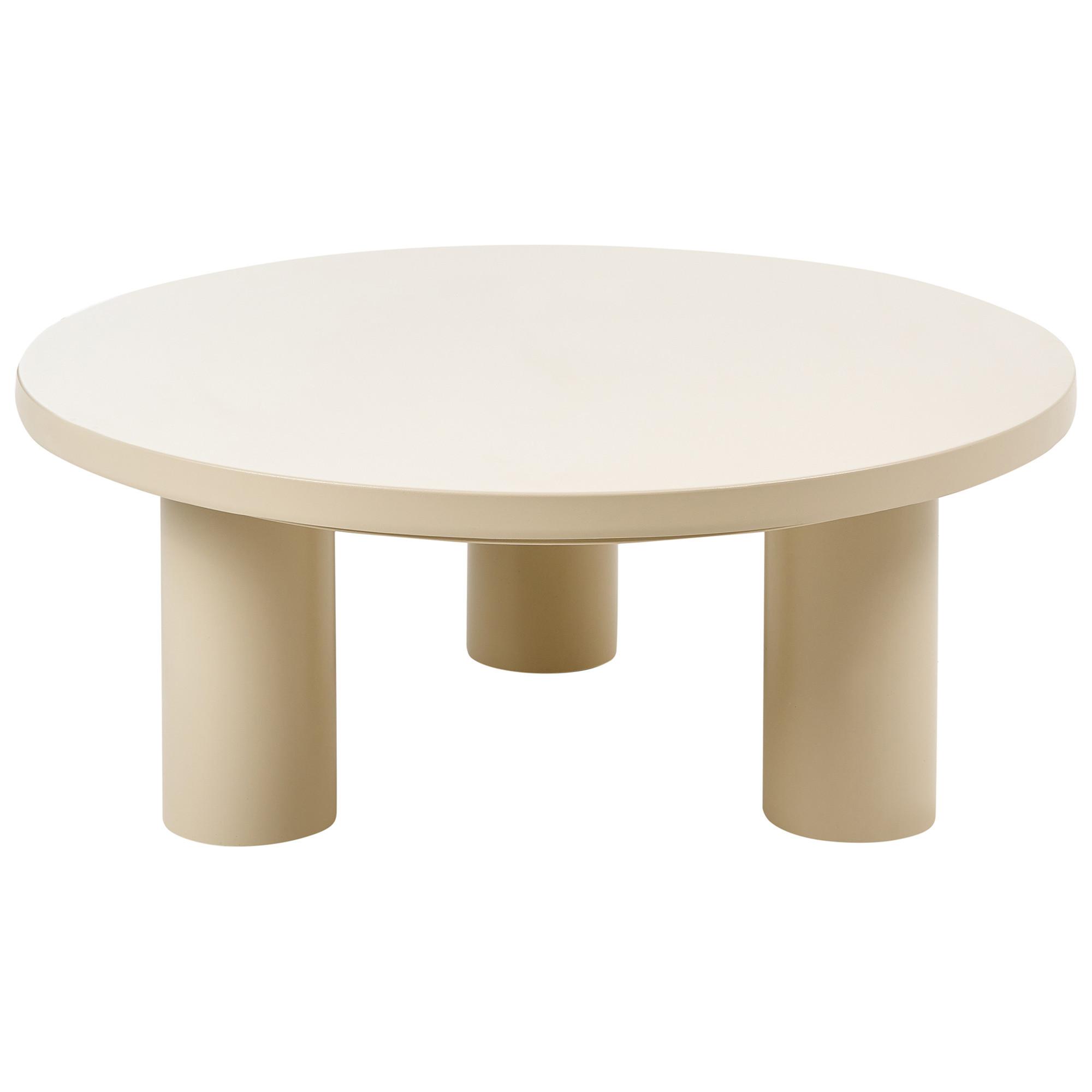OUTDOOR-COUCHTISCH 80 cm 80 cm Metall Beige Vipiteno - Beige, Metall (80/80/33cm) - Beliani