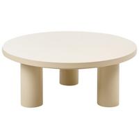 OUTDOOR-COUCHTISCH 80 cm 80 cm Metall Beige Vipiteno - Beige, Metall (80/80/33cm) - Beliani