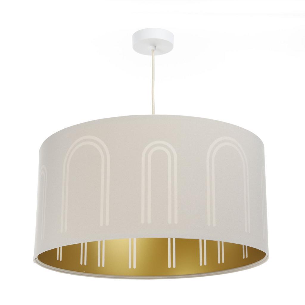HÄNGELEUCHTE Gold 40/90 cm - Beige/Goldfarben, Kunststoff (20/0.4/90cm) - ONZENO