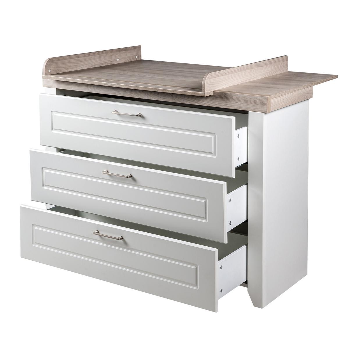 WICKELKOMMODE Felicia - Weiß, Holzwerkstoff/Metall (120/98/75cm) - Roba