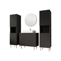 BADMÖBEL-SET Nubia VI - Goldfarben/Schwarz, Holzwerkstoff/Metall (87/79/45cm) - MIRJAN24