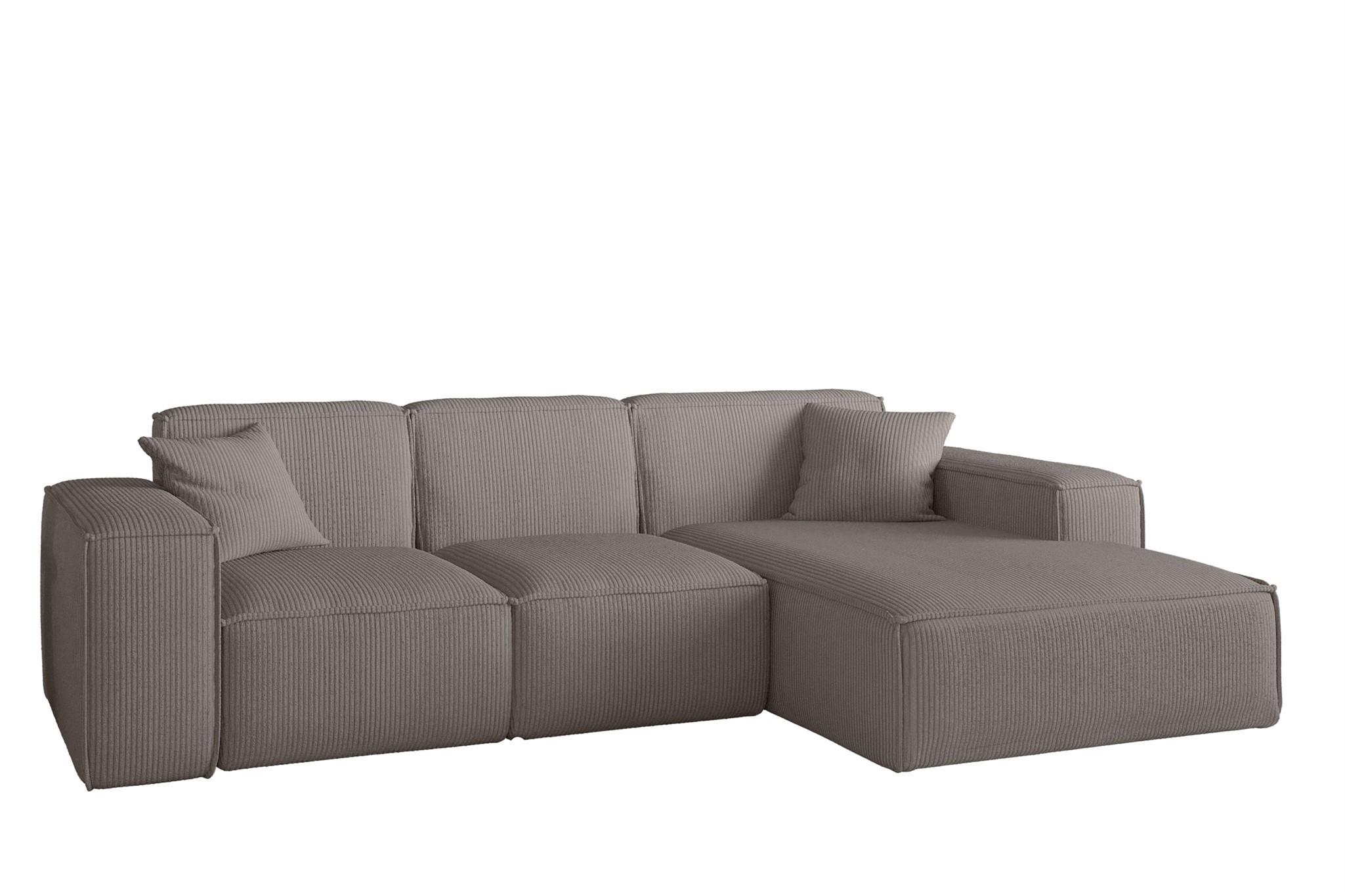ECKSOFA Celes Premium Stoff Scala - Taupe, Holzwerkstoff/Textil (266/165cm) - Fun Möbel