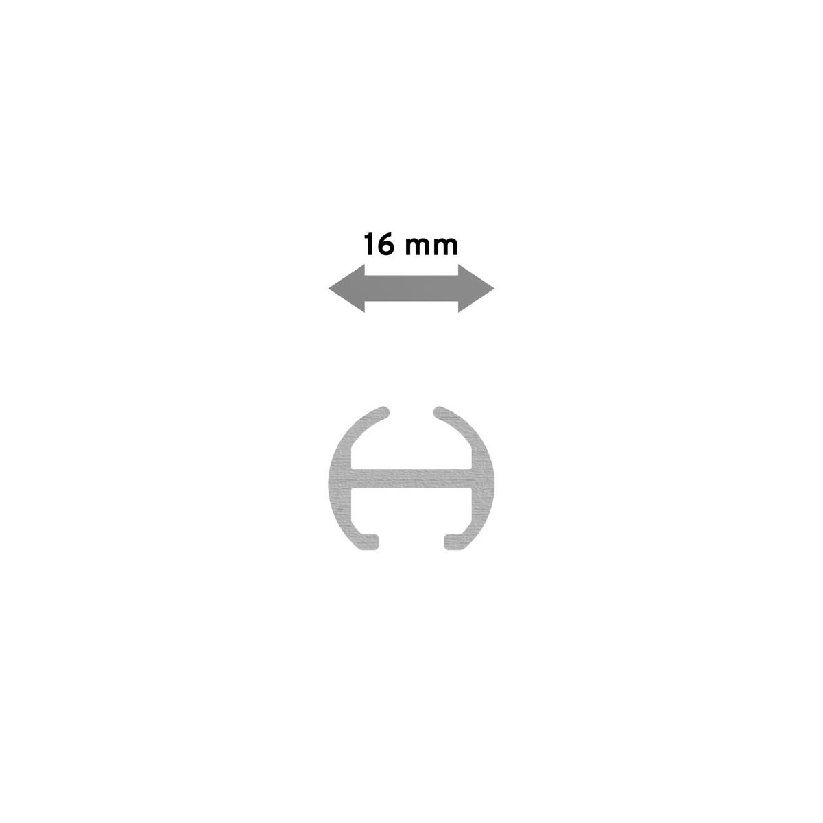 INNENLAUFPROFIL 100 cm, 16 mm Ø Edelstahl-Optik - Edelstahlfarben, Metall (100cm) - INTERDECO