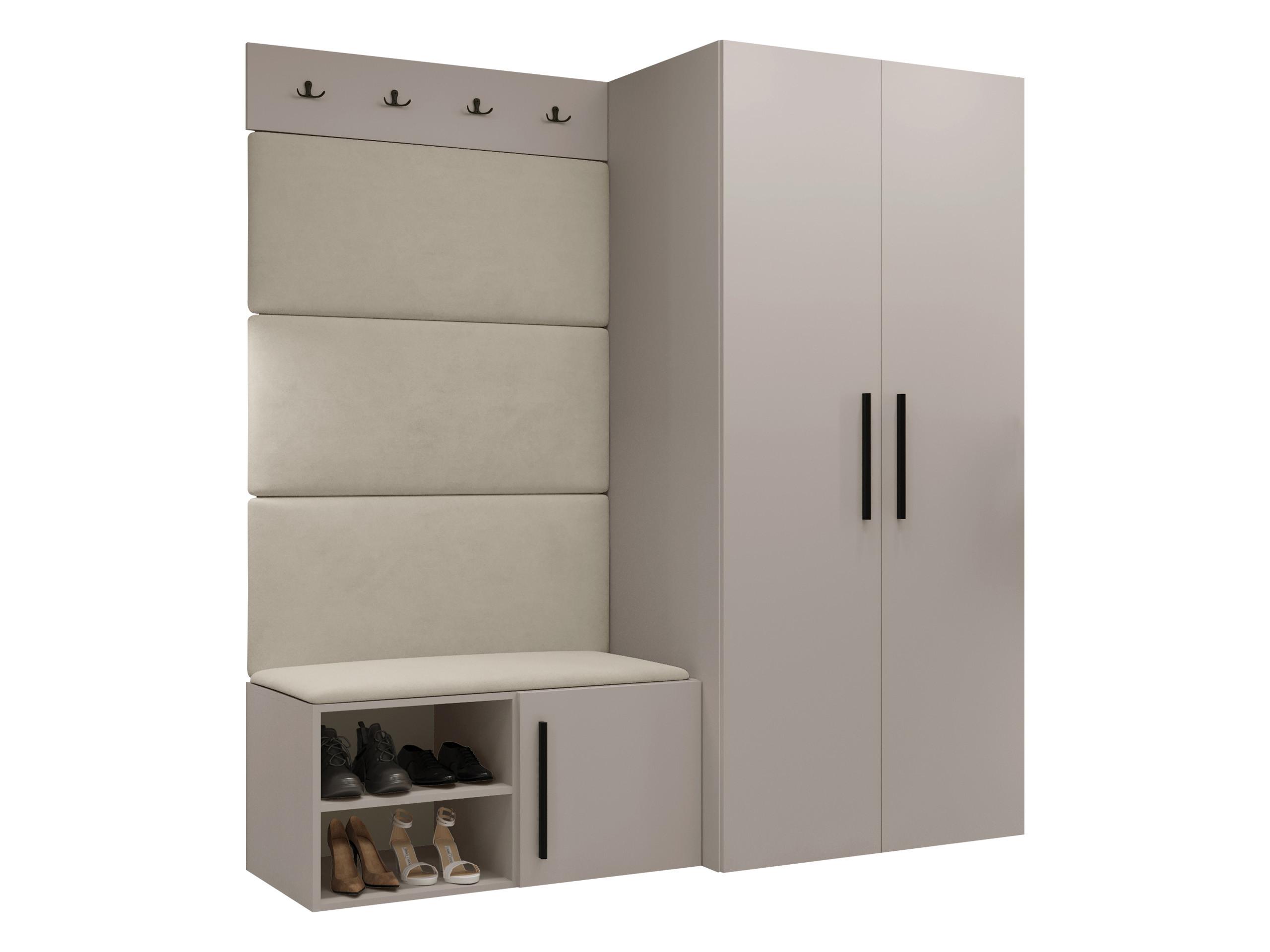 GARDEROBEN-SET Medi I - Kaschmir/Beige, Holzwerkstoff/Kunststoff (80/191/50cm) - MIRJAN24
