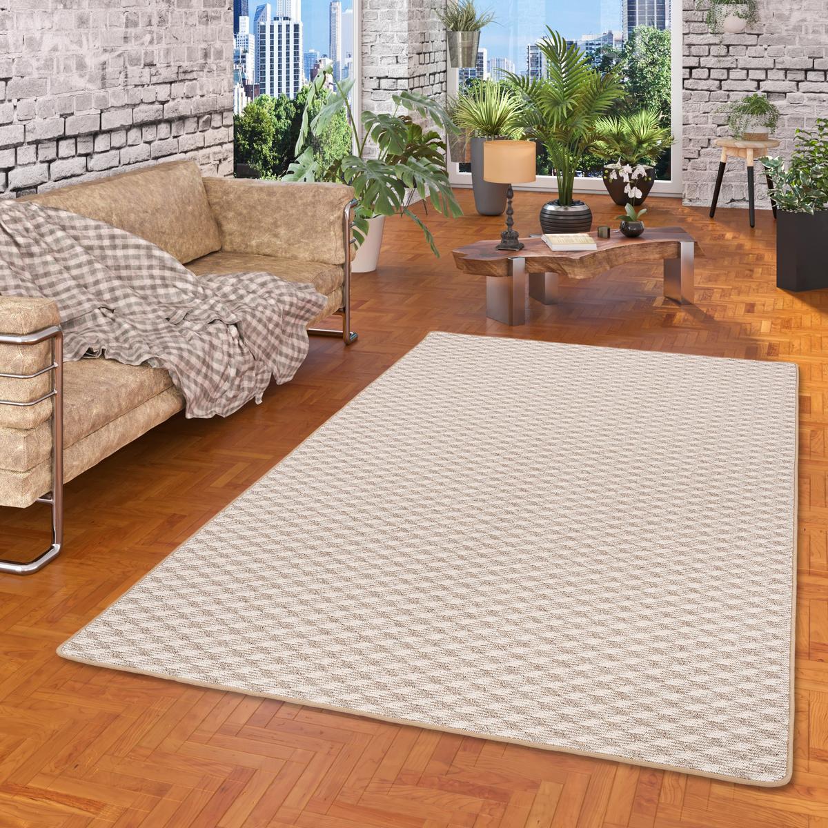 SCHLINGEN TEPPICH MODERN DIAMOND - Sandfarben, Textil (100/100cm) - Snapstyle