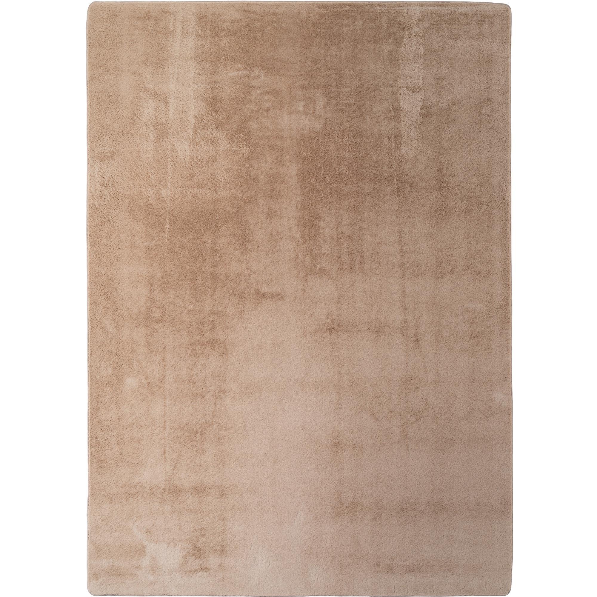 KURZFLORTEPPICH Waschbar ISAR, einfarbig, Beige, Ø 120 cm - Beige, Textil (120/120cm) - KADIMA DESIGN