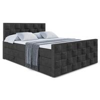 BOXSPRINGBETT ZAFIRA KING - 140 x 200 - H3/H4 - Schwarz - Schwarz, Holzwerkstoff (140/200cm) - ALTDECOR
