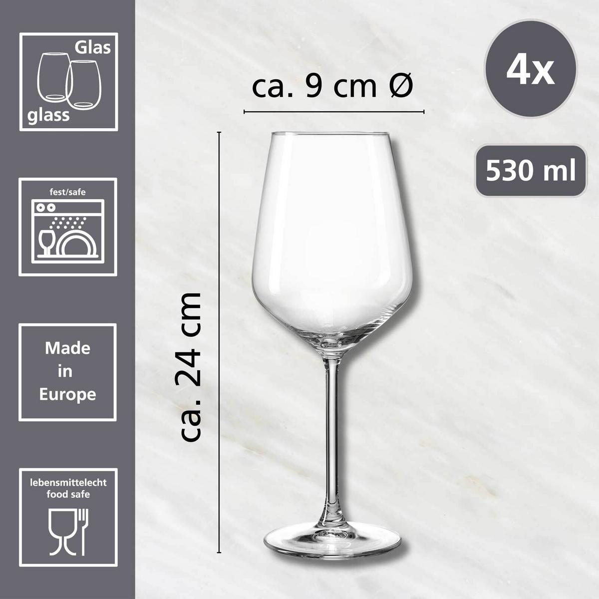 ROTWEINGLÄSER Rumba transparent 530 ml 4er Set - Transparent, Glas (0.53L) - Ritzenhoff Breker