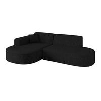ECKSOFA Ottomane Links MARI-L1 - 243x171x79 cm Schwarz Tissu - Schwarz, Holzwerkstoff/Kunststoff (243/171cm) - ALTDECOR