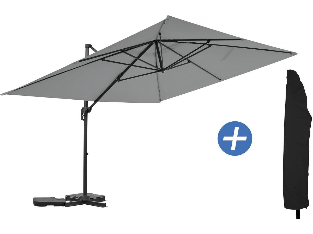 SONNENSCHIRM sky 4 Grau - Grau, Metall (278/370cm) - Habitat Garten