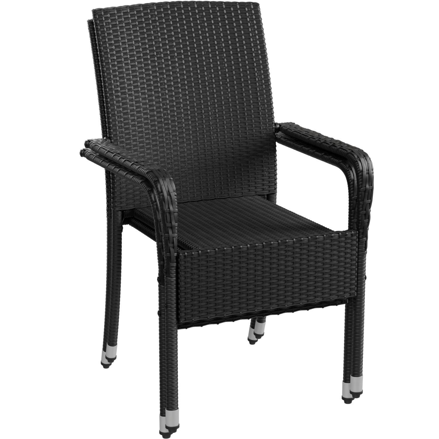 GARTENSTÜHLE Yoro 2er-Set - Schwarz, Kunststoff (50/90/50cm) - Juskys