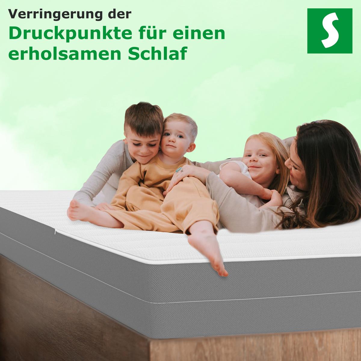 KALTSCHAUMMATRATZE 7 Zonen Bett Matratze Höhe 17 cm 120 x 190 cm - Weiß, Textil (120/190cm) - Schlaftroll