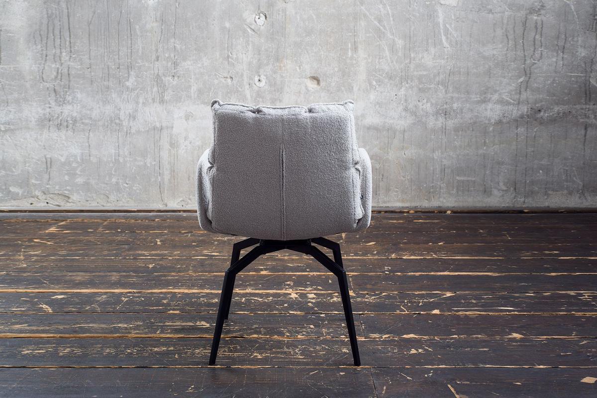 ESSZIMMERSTUHL BARO Grau Webstoff Drehbar (360°) (1er-Set) - Grau, Kunststoff/Textil (59/86/65cm) - KAWOLA