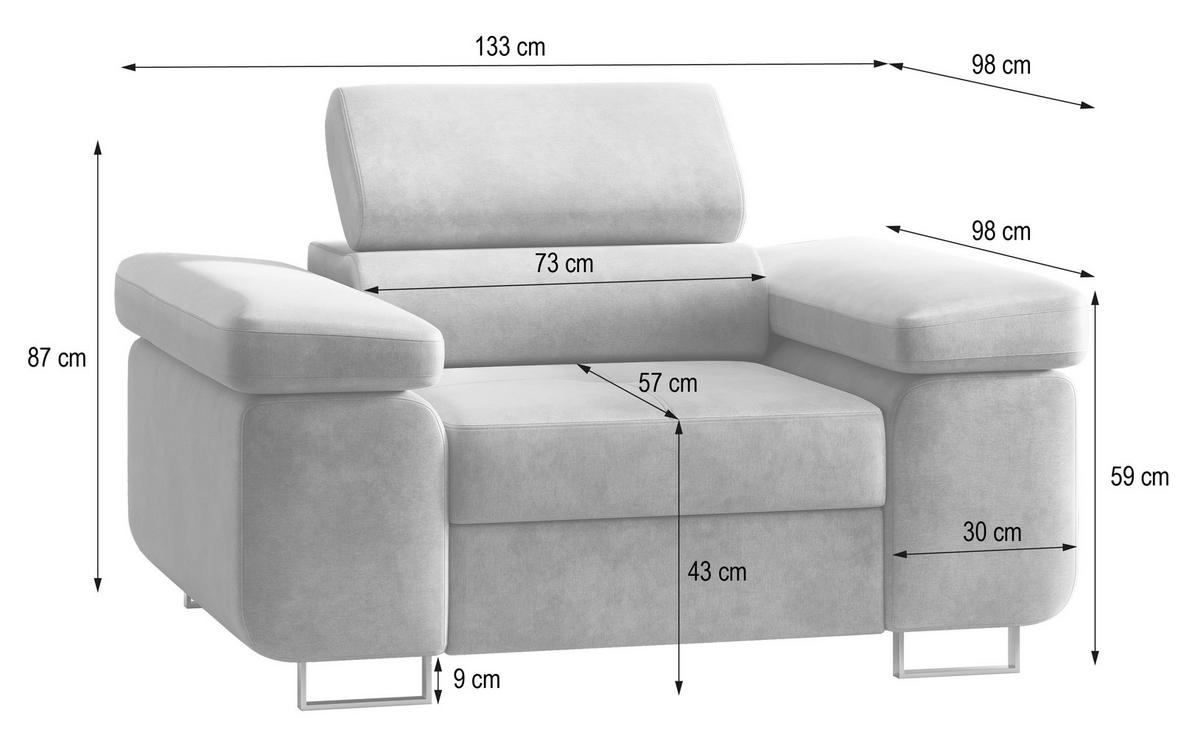 SESSEL CALVO Polstersessel Loungesessel ergonomisch, Grün - Grün, Holz/Metall (133/87/98cm) - MASSENO