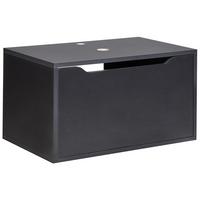 WASCHBECKENUNTERSCHRANK wandmontiertk 60 cm Schwarz Petrolina - Schwarz, Holzwerkstoff (60/33/39cm) - Beliani