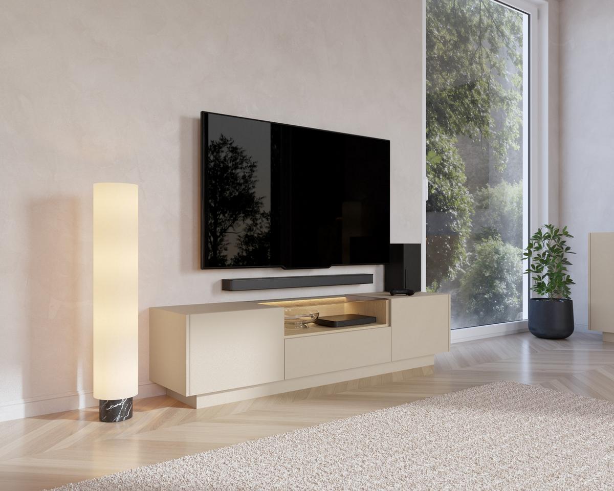 LOWBOARD PORTA 176,4/43,4/39,5 cm, Beige - Beige, Holzwerkstoff (176.4/43.4/39.5cm) - MASSENO