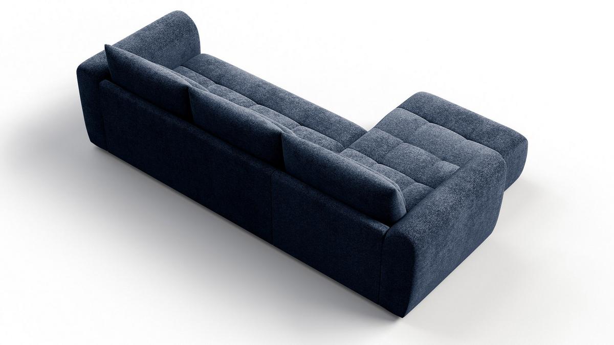 ECKSOFA SORENO 4-Sitzer, dunkelblau - Schwarz/Dunkelblau, Holz/Textil (293/171cm) - Wozimo