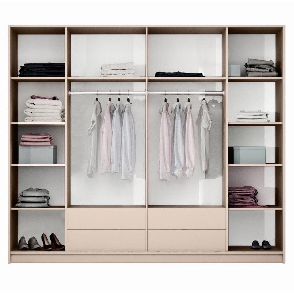 DREHTÜRENSCHRANK Sahara mit 2 Türen und 8 Regalböden, 255 cm, Sandbeige - Sandfarben, Holzwerkstoff (255/219/65cm) - Beautysofa