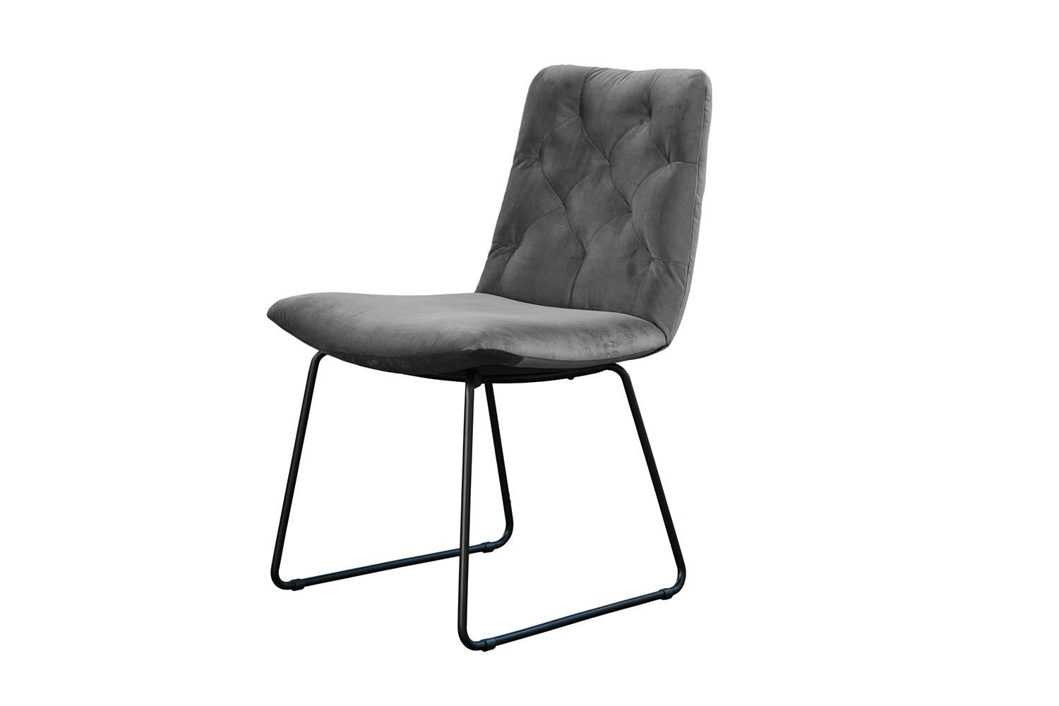 STUHL NEW CHARME Steingrau Velvet (1er-Set) - Grau, Textil (52/87/66cm) - KAWOLA