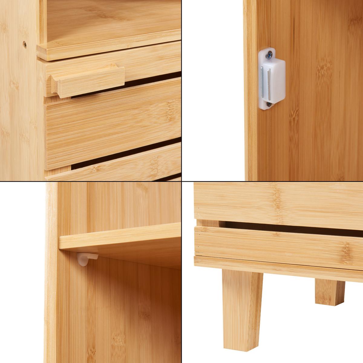 HOCHSCHRANK Epind - Naturfarben, Holz (33/180/30cm) - [en.casa]