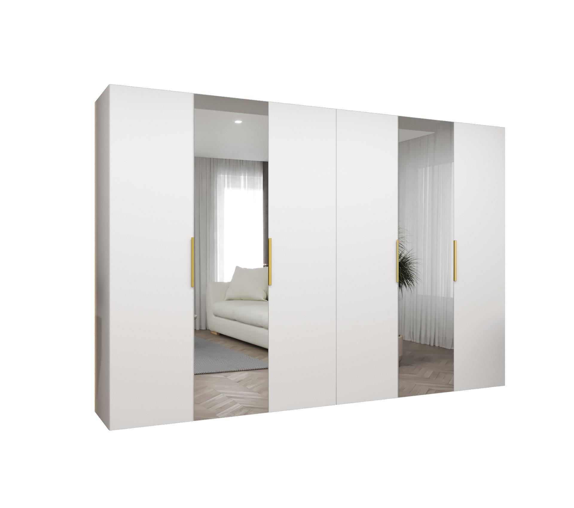 DREHTÜRENSCHRANK 202/300/52 6-türig - Kaschmir/Goldfarben, Holz (300/202/52cm) - MÖBEL KRYSPOL