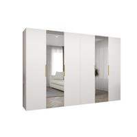 DREHTÜRENSCHRANK 202/300/52 6-türig - Kaschmir/Goldfarben, Holz (300/202/52cm) - MÖBEL KRYSPOL