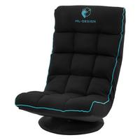 GAMING BODENSTUHL Schwarz-Türkis Stoffbezug 360° drehbar & verstellbar - Türkis/Schwarz, Textil (56/85/92cm) - ML-DESIGN