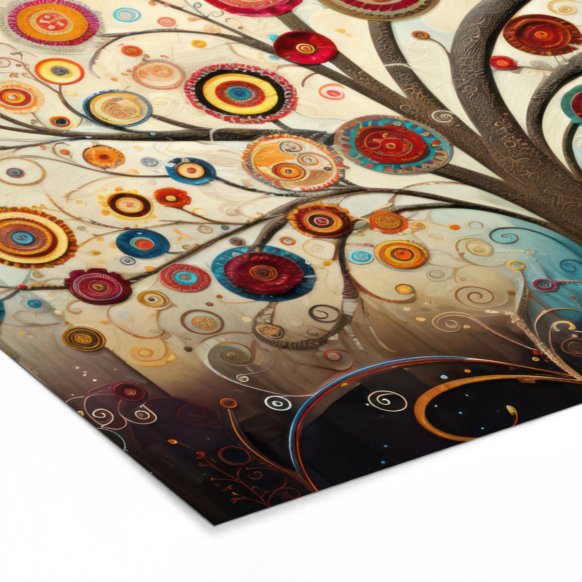 POSTER MIT RAHMEN Baum - Baum des Lebens - Farbe 80x60 cm - Braun, Papier (80/60cm) - MuchoWow